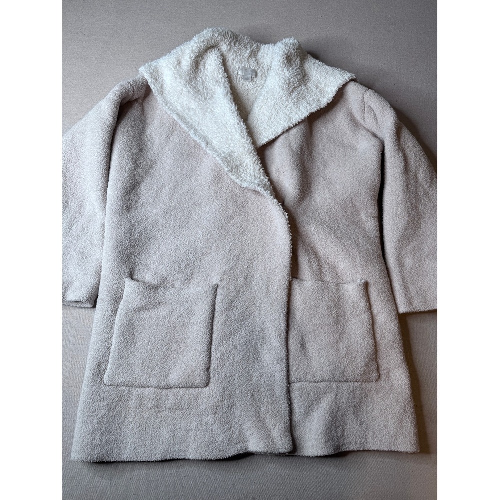 Barefoot Dreams CozyChic Cream Open Front Cardigan Shawl Collar Small - Picture 2 of 7